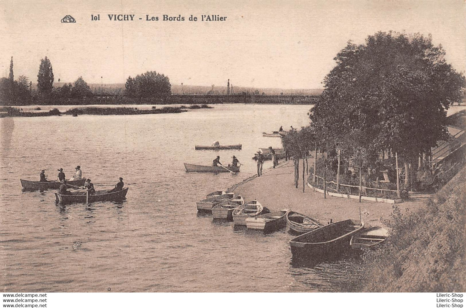 ►VICHY◄03►◄CPA►LES BORDS DE L'ALLIER◄±1910►►ÉDIT. CAP No101 - Vichy