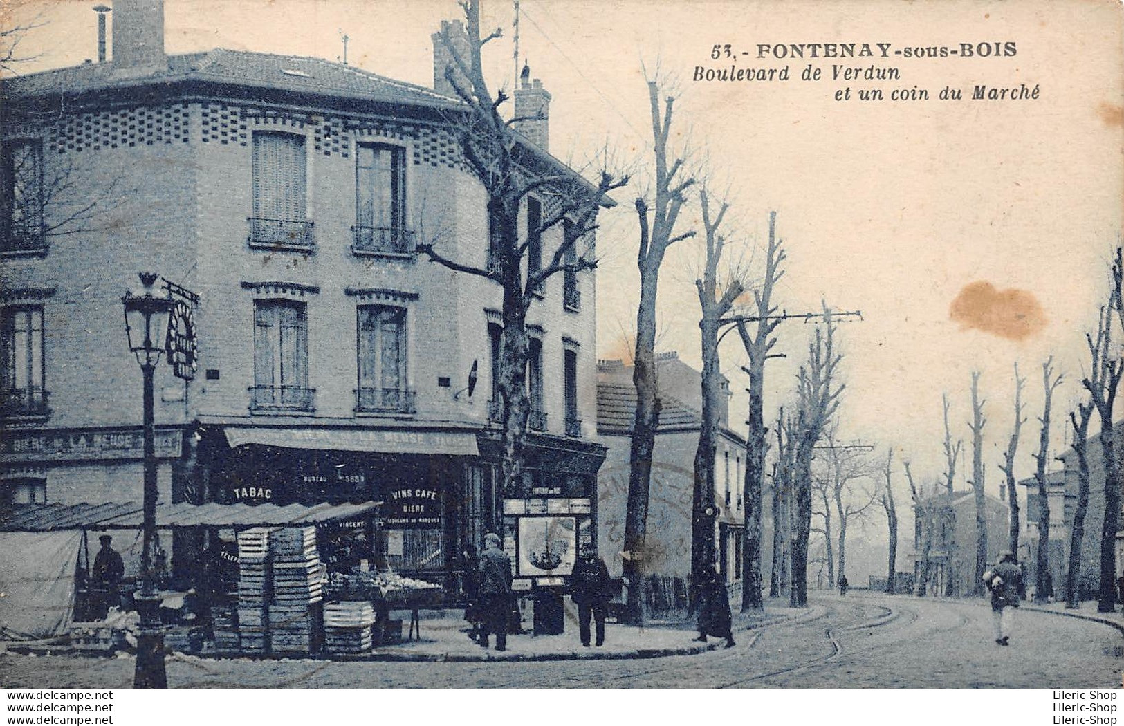 FONTENAY-SOUS-BOIS (94) - Boulevard De Verdun Et Un Coin Du Marché - Devanture Café-tabac En 1932 - CPA - Fontenay Sous Bois