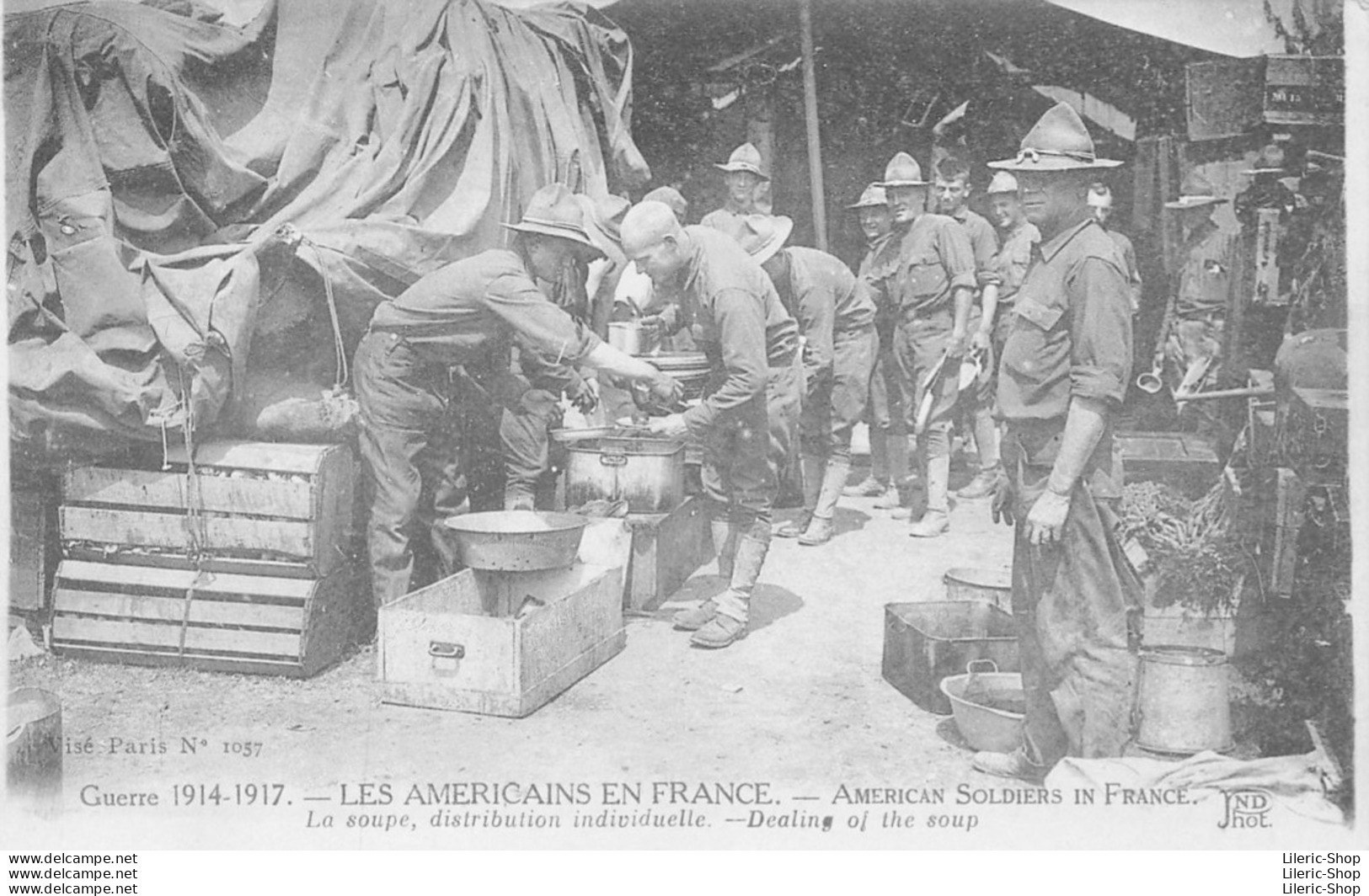 WW1 - Guerre 1914-1917 - Les Américains En France - Distribution Individuelle De La Soupe - Éd. ND CPA - Oorlog 1914-18