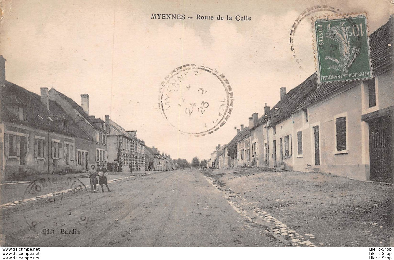 MYENNES (58) - Route De La Celle  En 1923 - Éditions Bardin - Cpa - Autres & Non Classés