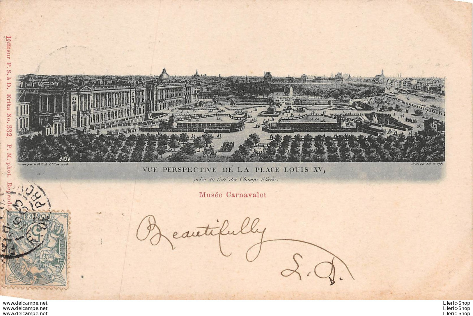 Musée Carnavalet - Vue Perspective De La Place Louis XV, Prise Côté Des Champs Élysées - Grav. François Née CPR - Musei