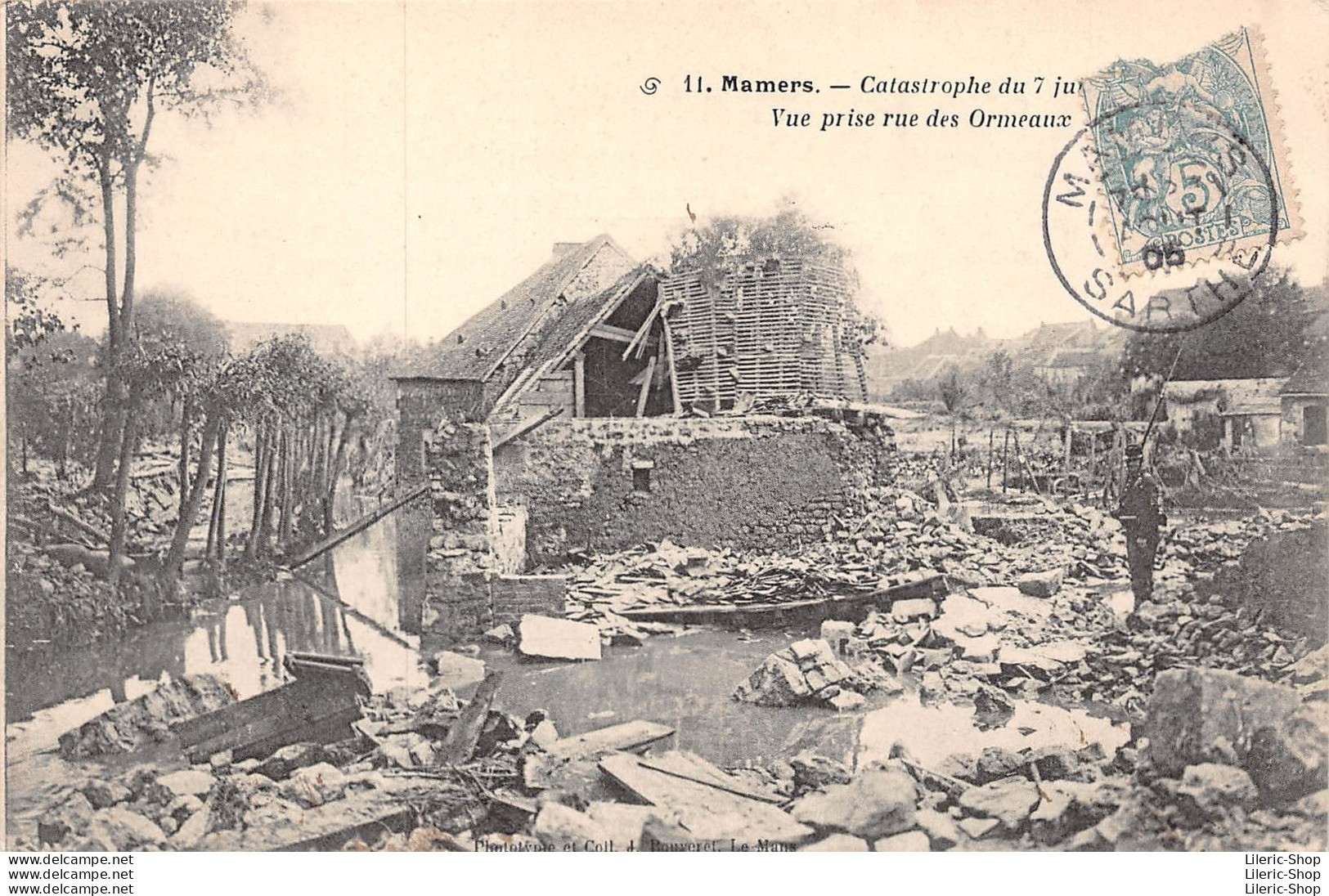 Catastrophe Du 7 Juin 1904 - Vue Prise Rue Des Ormeaux - Phototypie Et Coll. J. Bouveret Cpa - Mamers