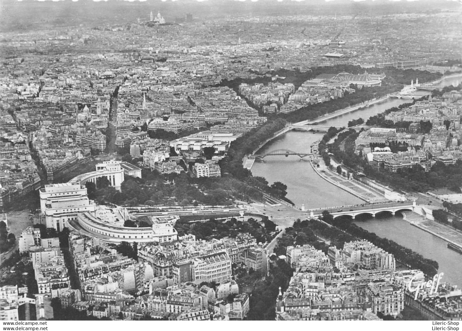 Paris - (75)  Vue Aérienne - Palais De Chaillot, La Seine, Pont Alexandre III, Grand Palais - Édition Greff N°80 CPSM GF - De Seine En Haar Oevers