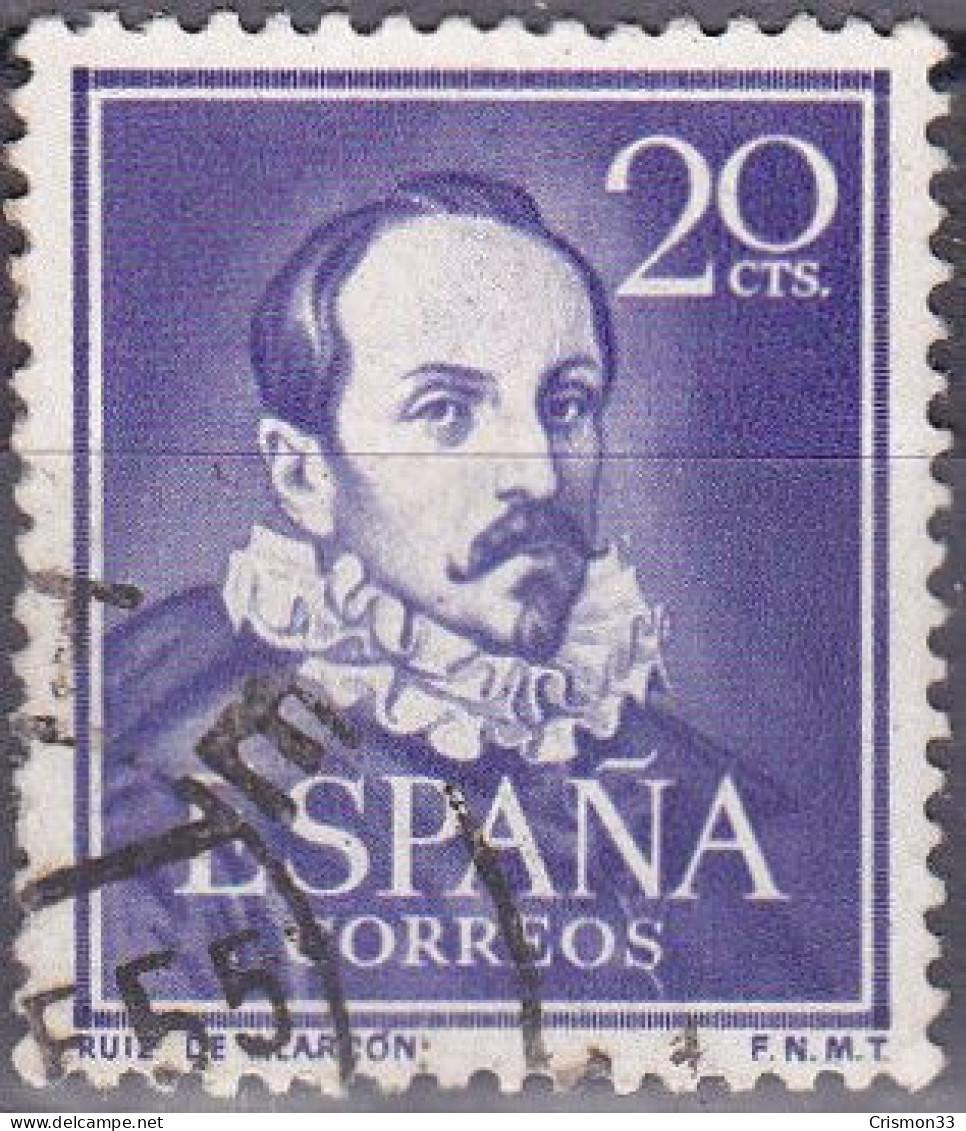 1950 - 1953 - ESPAÑA - LITERATOS - RUIZ DE ALARCON - EDIFIL 1074 - Used Stamps