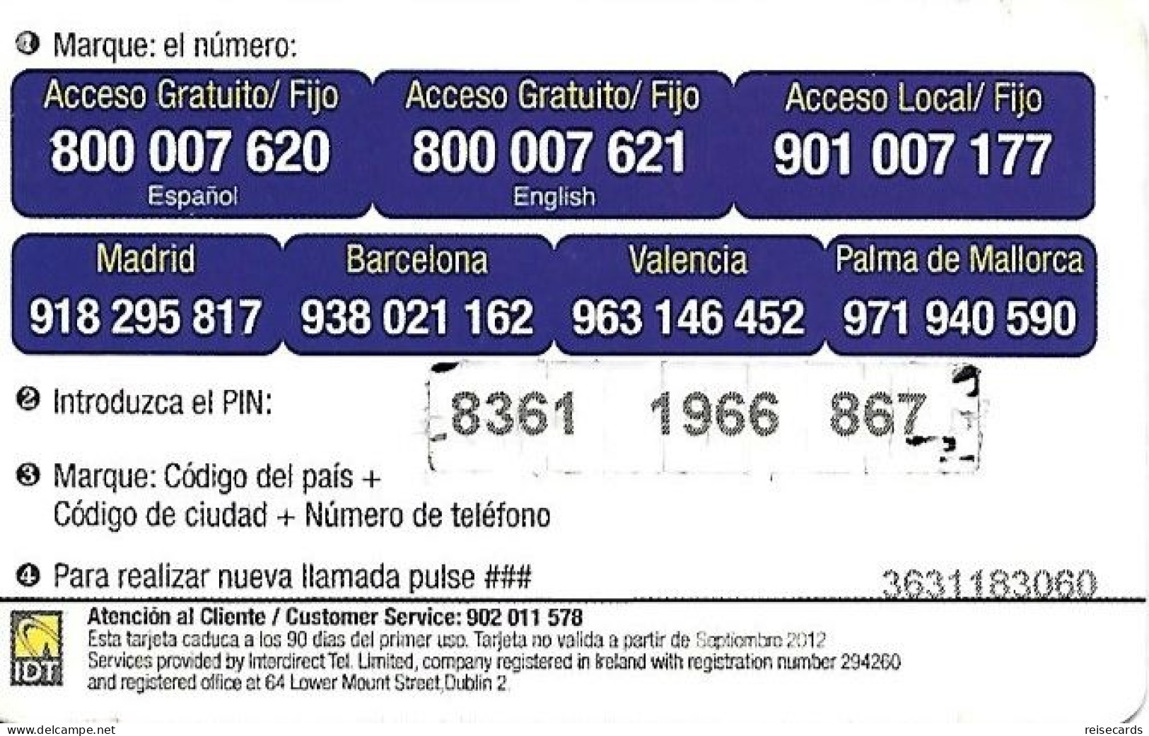Spain: Prepaid IDT - Pachanga 09.12 - Altri & Non Classificati