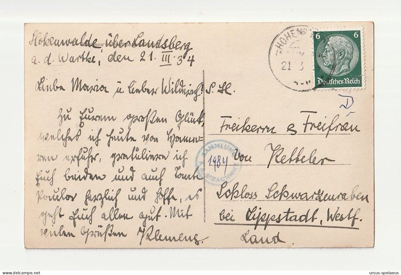 WILDENOW BEI FRIEDEBERG  HERRENHAUS   AK 1934 - Schlesien