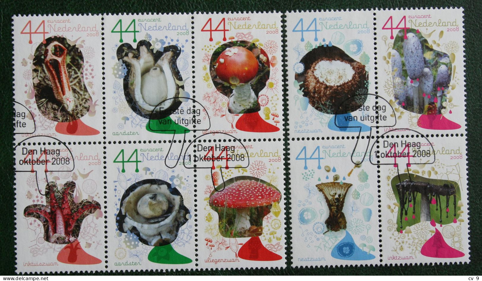 100j Mycologische Vereniging PILZE Mushroom NVPH 2593-2602 (Mi 2600-2609) 2008  Gestempeld USED NEDERLAND / NIEDERLANDE - Used Stamps