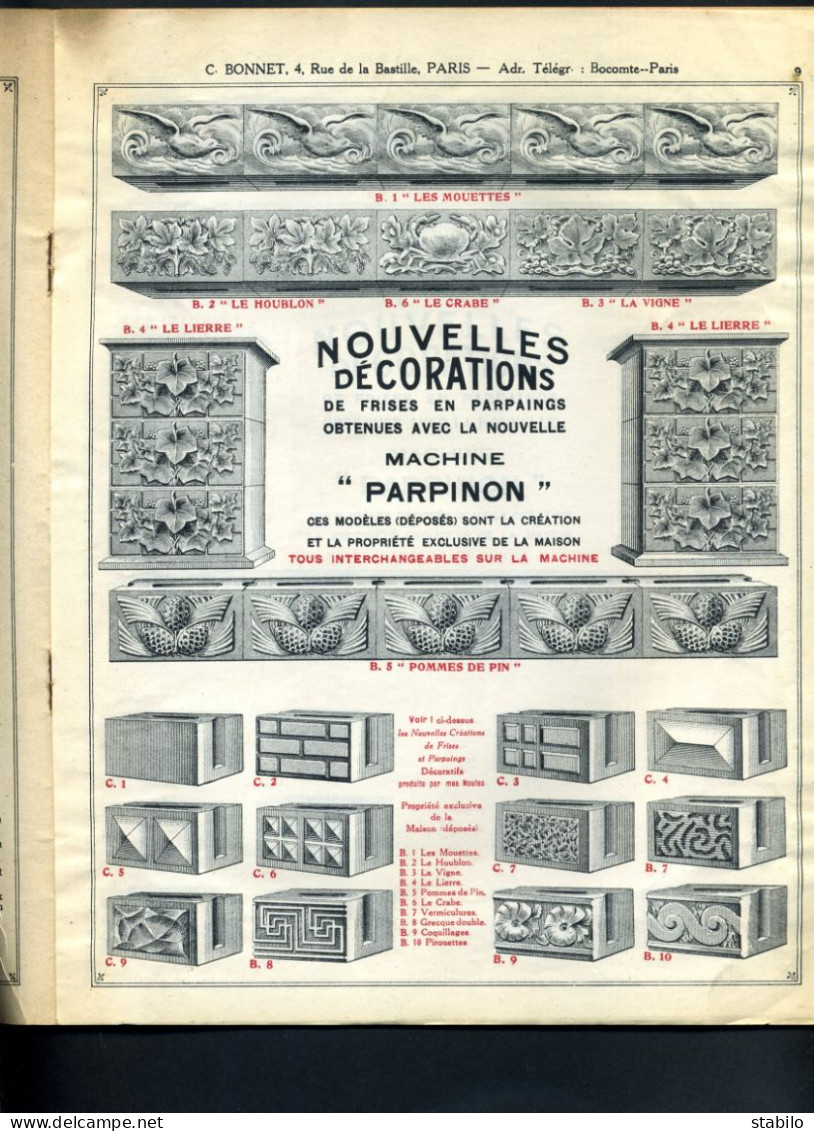 MATERIELS POUR TRAVAUX-PUBLICS - CHEMIN DE FER - MINES... "A LA FLOTTE FRANCAISE" C. BONNET -  CATALOGUE DES MODELES - Publicités