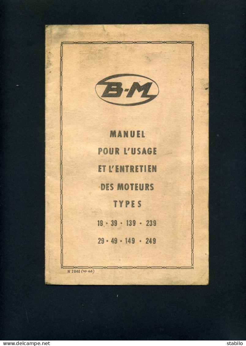 AUTOMOBILE - MANUEL D'ENTRETIEN BERNARD-MOTEURS - PARIS - 17EME - 12 RUE MEDERIC - Non Classés