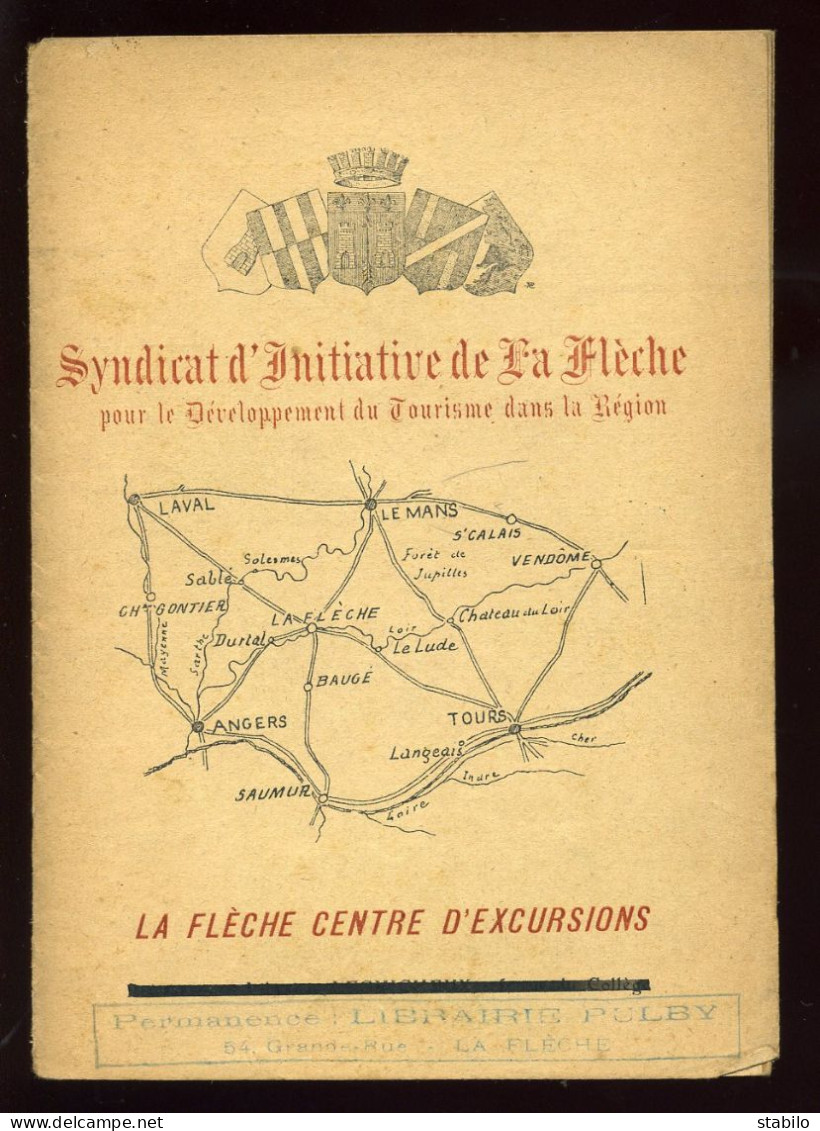 LA FLECHE (SARTHE) - DEPLIANT DU SYNDICAT D'INITATIVE  - PLAN  - PUBLICITES - Pays De Loire