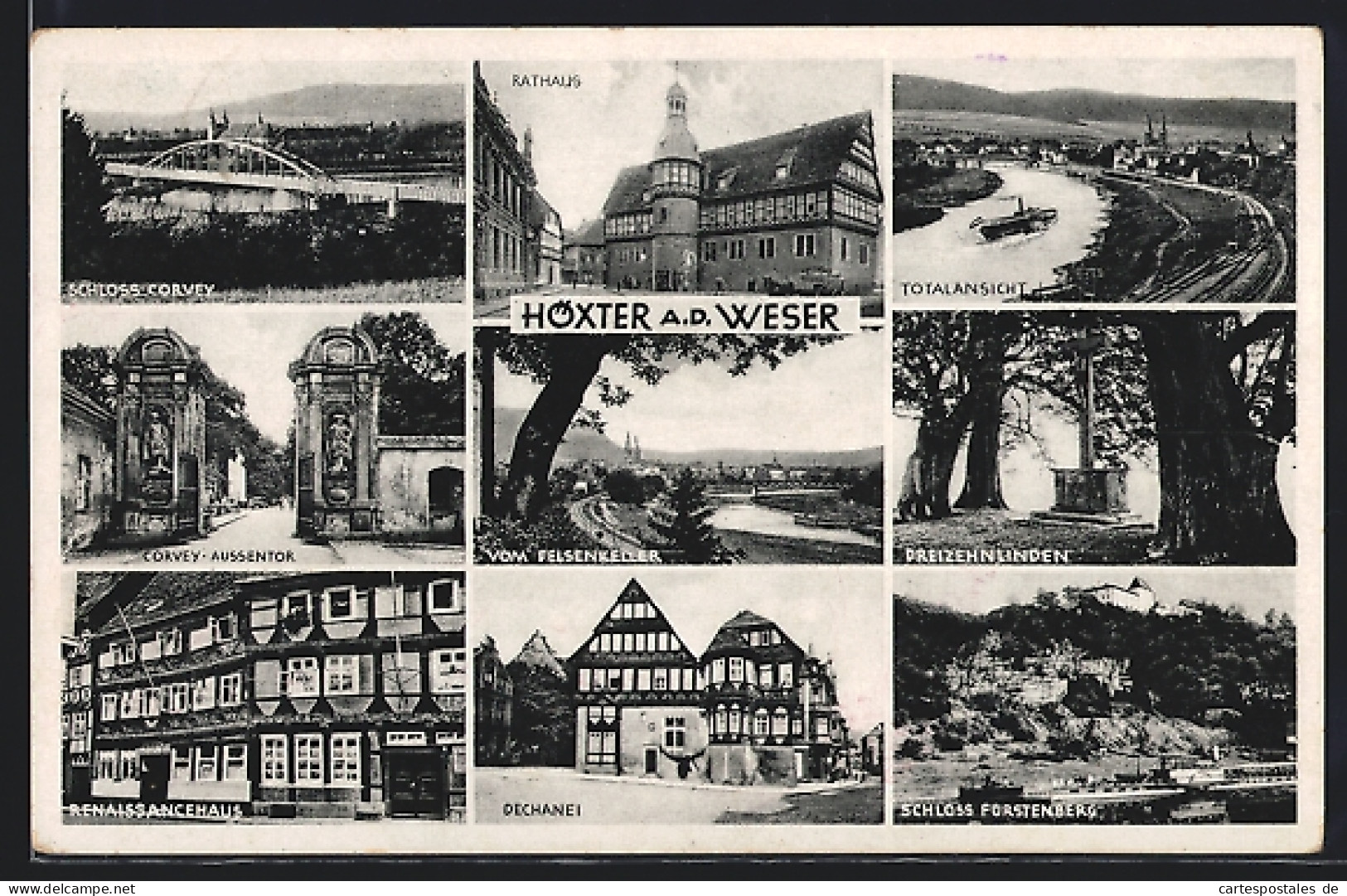 AK Höxter A. D. Weser, Schloss Corvey, Rathaus, Dreizehnlinden Und Renaissancehaus  - Hoexter