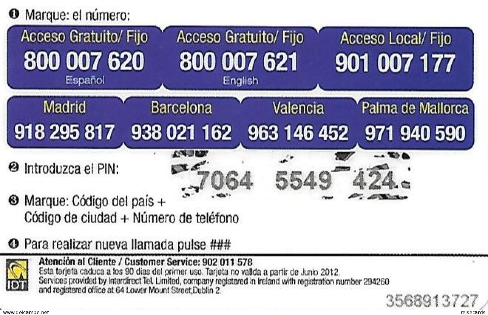 Spain: Prepaid IDT - Pachanga 06.12 - Altri & Non Classificati