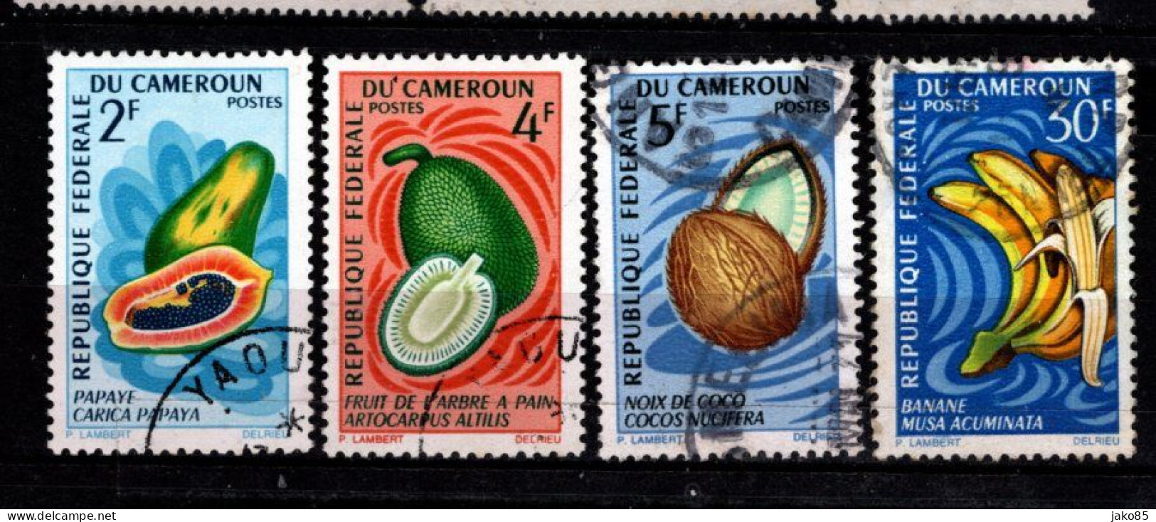 - CAMEROUN -1967 - YT N° 442 + 444 / 445 + 448 - Oblitérés - Fruits - Kameroen (1960-...)