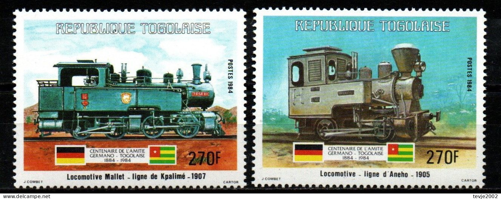Togo 1984 - Mi.Nr. 1707 + 1708 - Postfrisch MNH - Eisenbahnen Railways Lokomotiven Locomotives - Trains