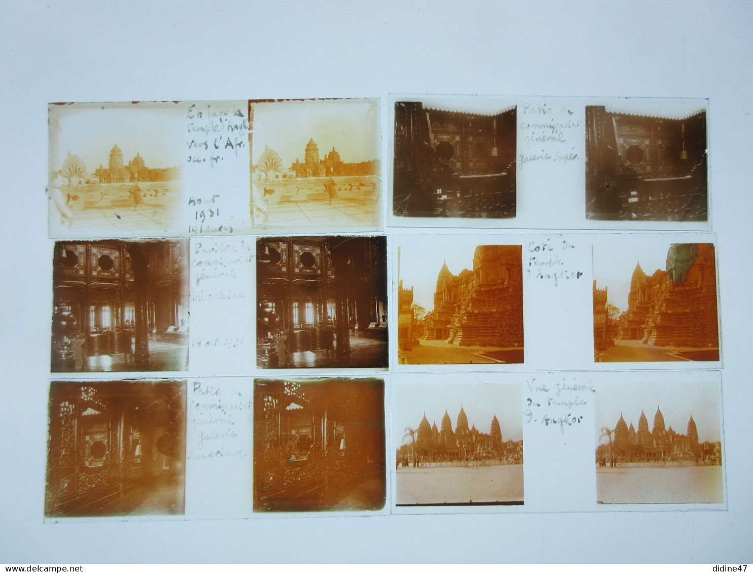 PLAQUES DE VERRE - PHOTOS STEREOSCOPIQUES-45 X 107- EXPOSITION 1931 Lot De 16 (boite 5) - Glass Slides