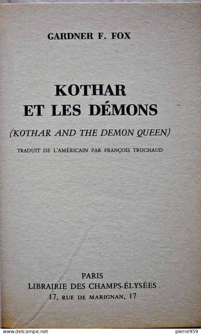 Kothar Et Les Démons - Gardner F. Fox - Le Masque Fantastique