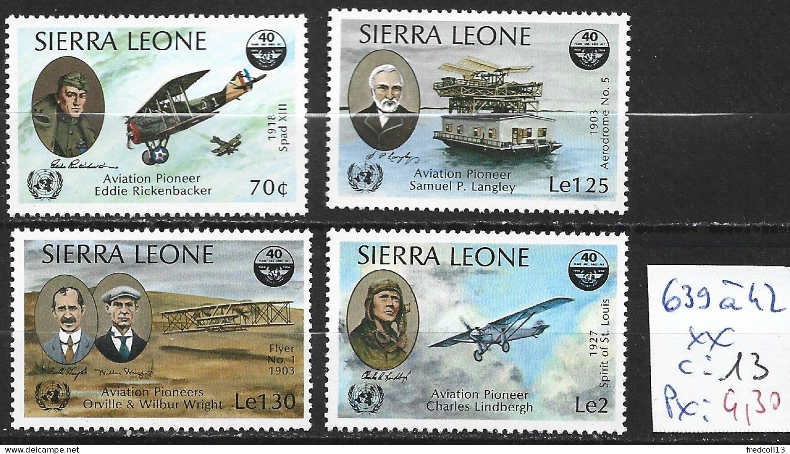 SIERRA LEONE 639 à 42 ** Côte 13 € - Sierra Leone (1961-...)