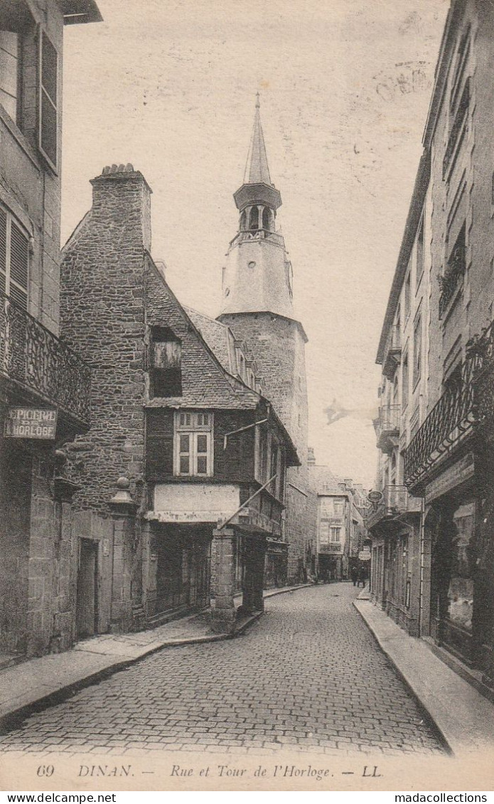 Dinan  (22 - Côtes D'Armor)  Rue Et Tour De L'Horloge - Dinan