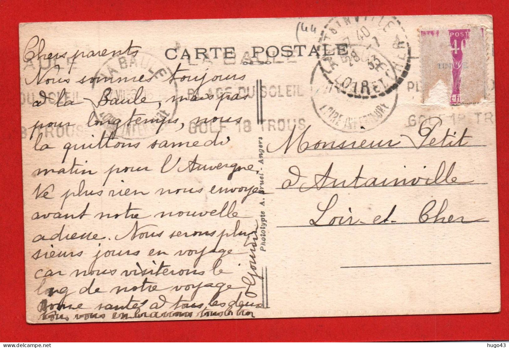 (RECTO / VERSO) LE POULIGUEN  N° 615 - DEPART DES VOILIERS POUR LES REGATES EN 1933 - CPA - Le Pouliguen