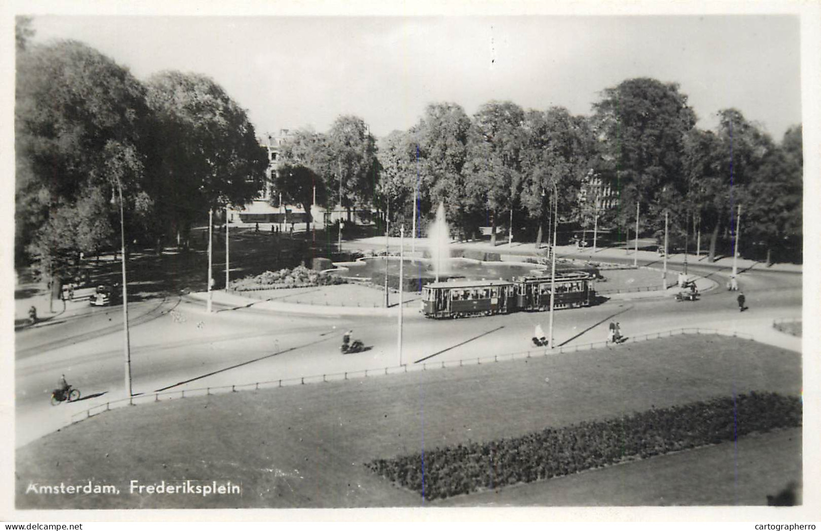 Postcard Netherlands Amsterdam Frederiksplein Tram - Amsterdam