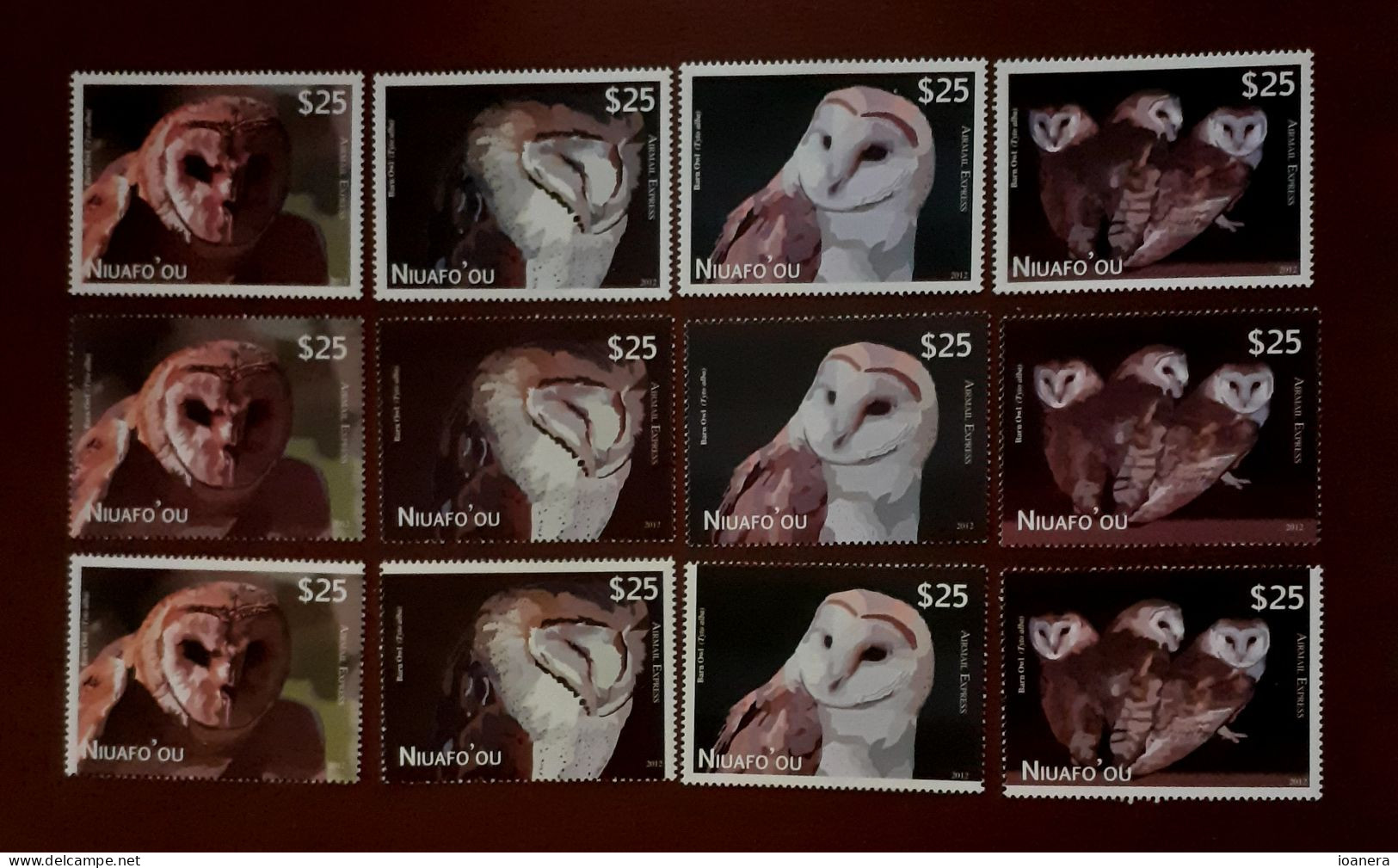 Niuafo'ou 2012 - Fauna , Birds , Owls , Complete Series 12 Values , Perforated , MNH,Mi.475-486 - Tonga (1970-...)