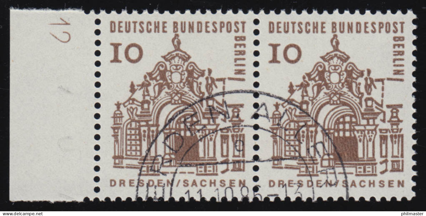 242 DZ Im Waagerechten Rand-Paar Mit Druckerzeichen 12, Gestempelt - Used Stamps