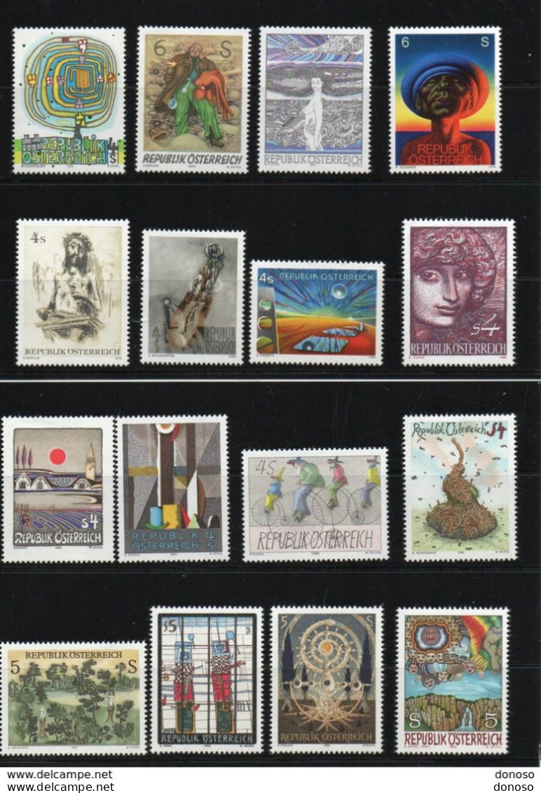 AUTRICHE 1975-1990 ART MODERNE I-XVI Yvert NEUF** MNH Cote : 27 Euros - Unused Stamps