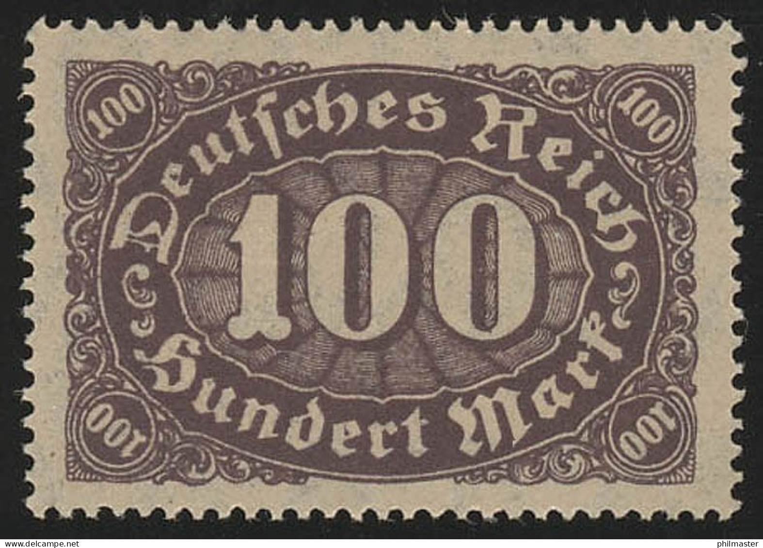 219I Ziffer Im Queroval 100 Mark Mit PLF I Langer Querfußstrich, Feld 32, ** - Variétés & Curiosités