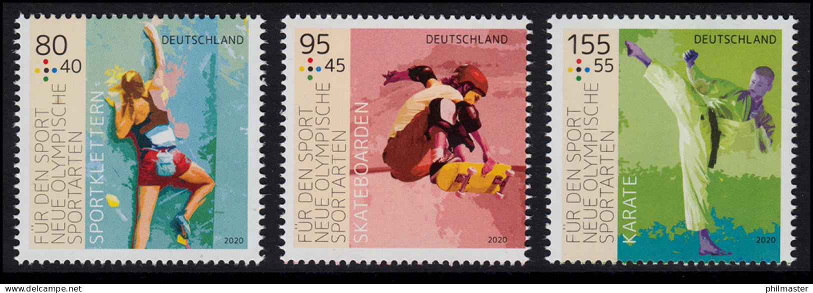 3542-3544 Neue Olympische Sportarten 2020 - Satz ** - Unused Stamps