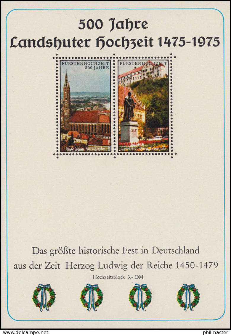 Sonderdruck 500 Jahre Landshuter Hochzeit 1475-1975 - Privées & Locales