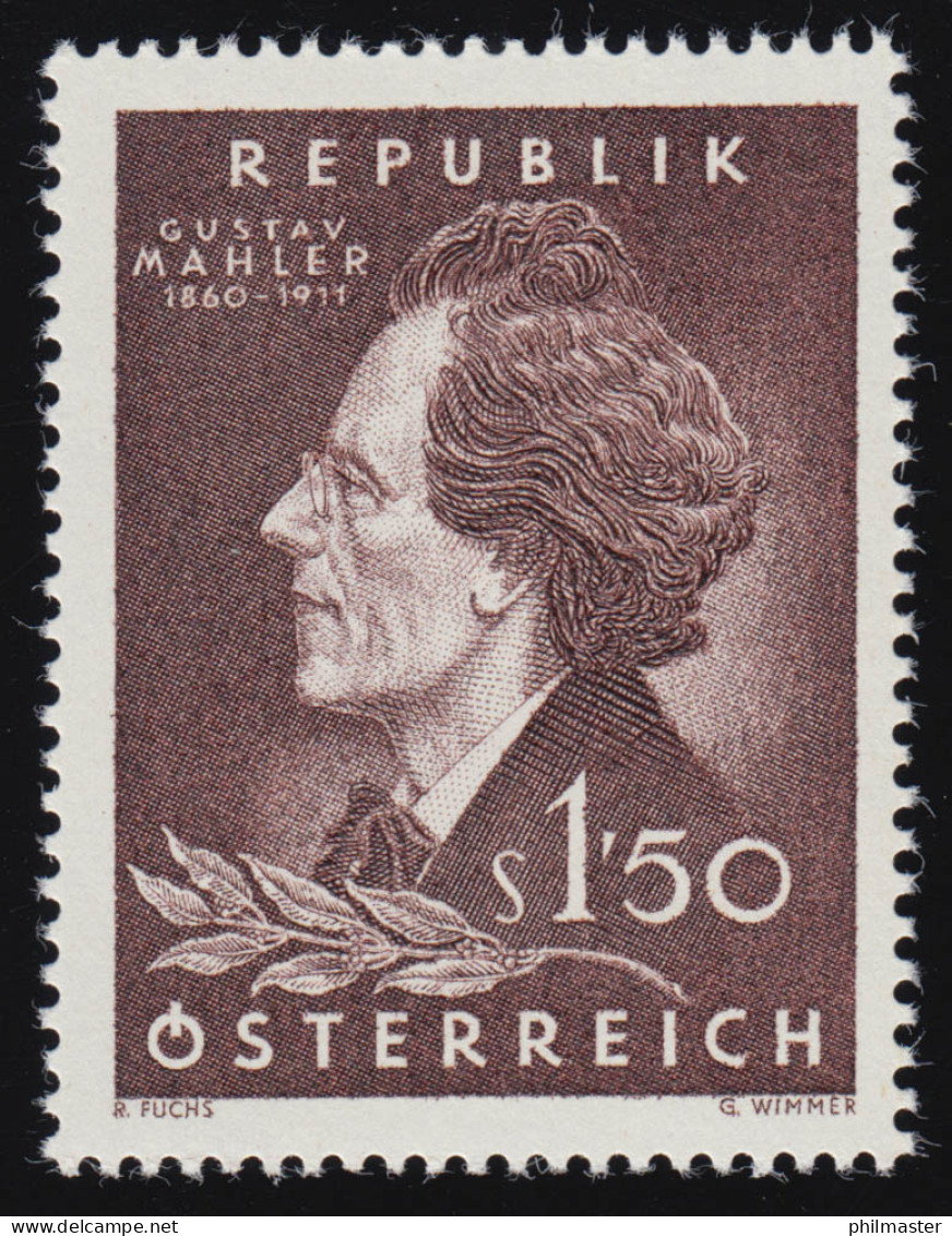 1078 100. Geburtstag, Gustav Mahler (1860-1911), 1.50 S, Postfrisch ** - Ungebraucht