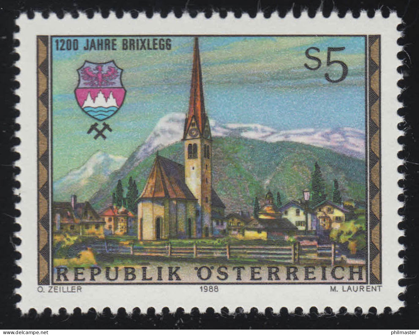 1929 1200 Jahre Brixlegg, Ansicht Der Stadt, Gemeindewappen, 5 S, Postfrisch ** - Nuovi