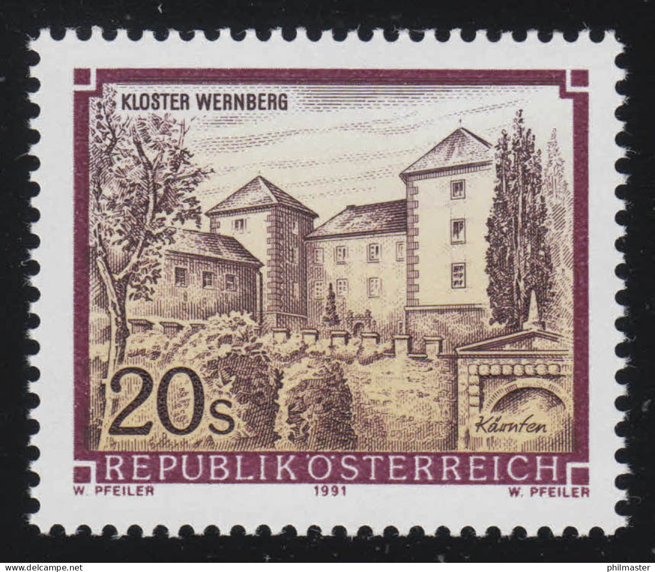2025 Freimarke: Stifte & Klöster Österreichs, Kloster Wernberg, 20 S, ** - Neufs