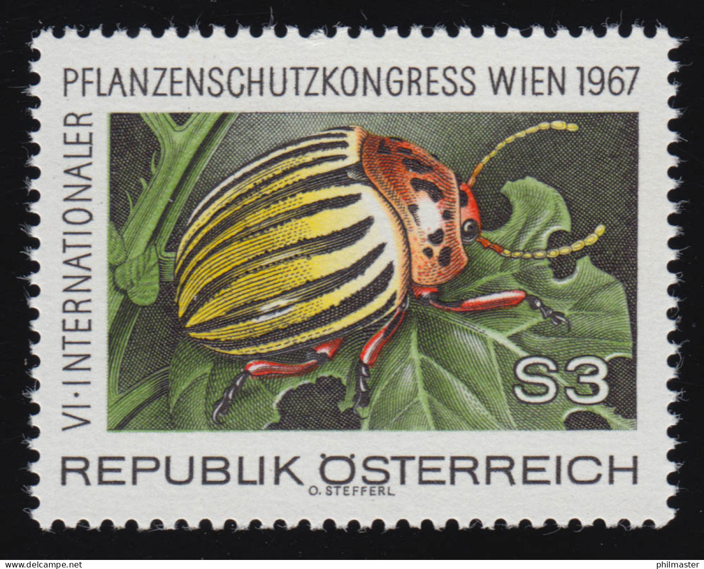 1243 Pflanzenschutzkongress Wien, Kartoffelkäfer, 3 S, Postfrisch ** - Unused Stamps