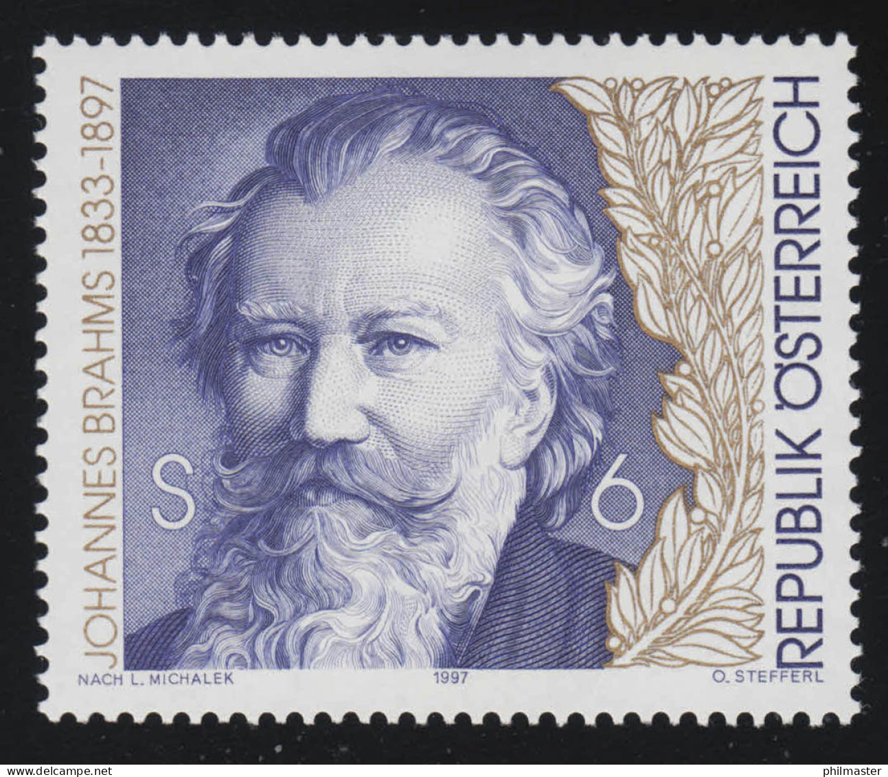 2218 100. Todestag Von Johannes Brahms, Komponist, 6 S, Postfrisch ** - Ungebraucht