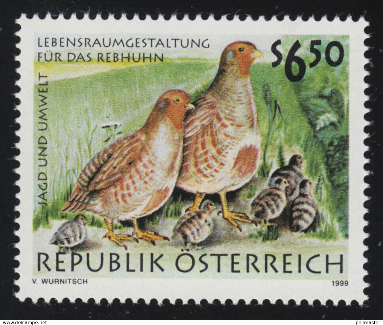 2281 Jagd Und Umwelt, Lebensraumgestaltung, Rebhühner Mit Jungen, 6.50 S, ** - Unused Stamps