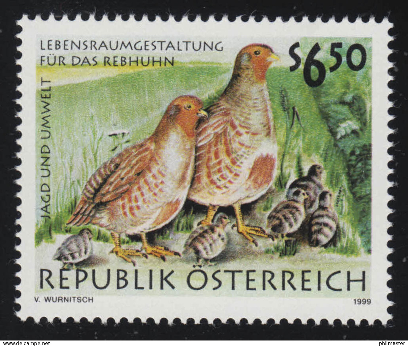 2281 Jagd Und Umwelt, Lebensraumgestaltung, Rebhühner Mit Jungen, 6.50 S, ** - Ungebraucht