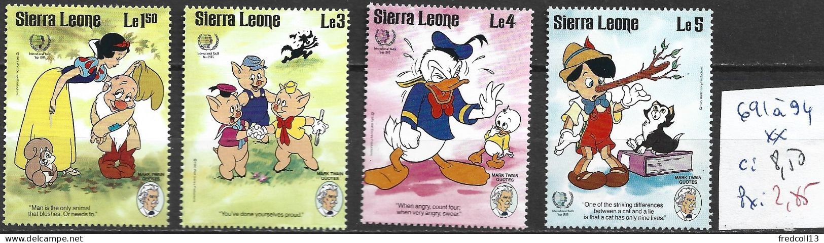 SIERRA LEONE 691 à 94 ** Côte 8.50 € - Sierra Leone (1961-...)
