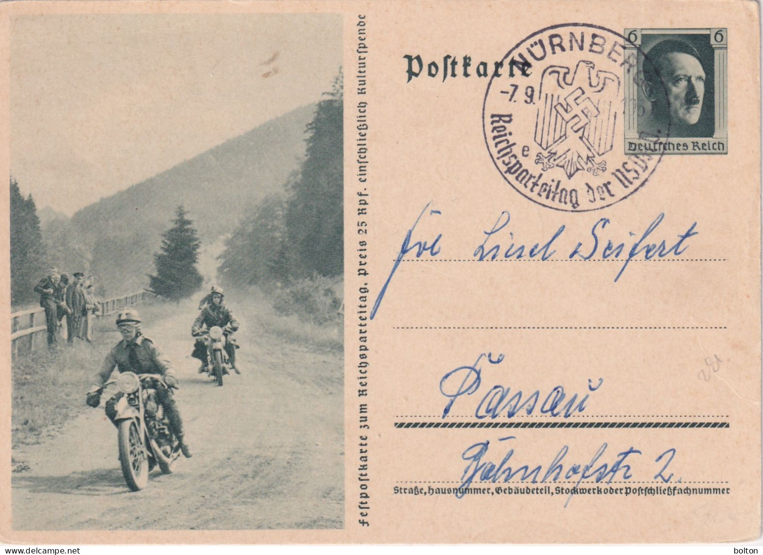 1930  Germania INTERO POSTALE  FIGURATO CORSA MMOTOCICLISTICA - Motorräder