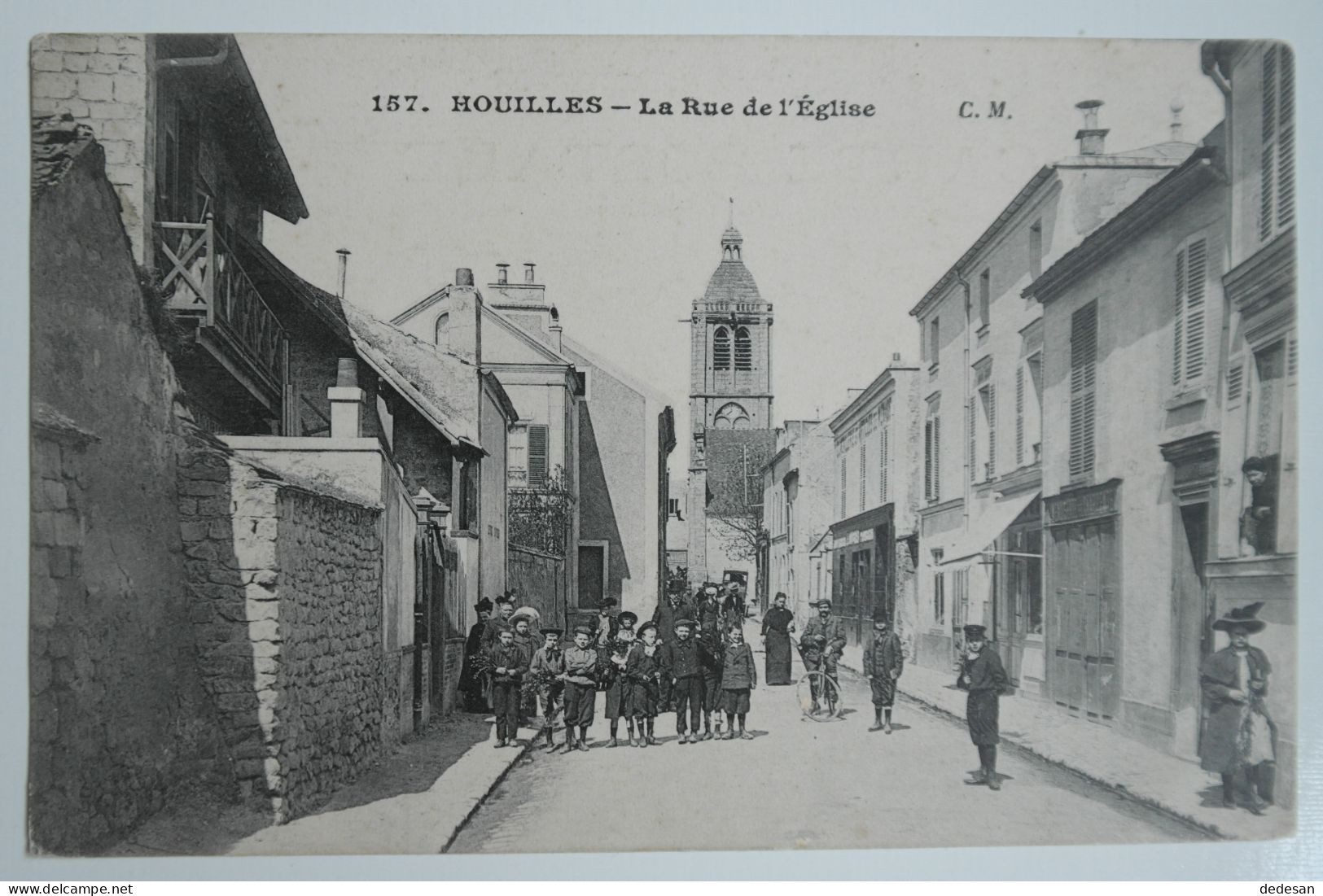 Cpa 1907 Houilles La Rue De L'église - BL84 - Dieppe