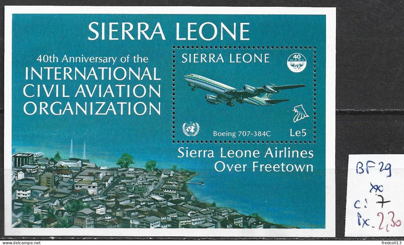SIERRA LEONE BF 29 ** Côte 7. € - Sierra Leone (1961-...)