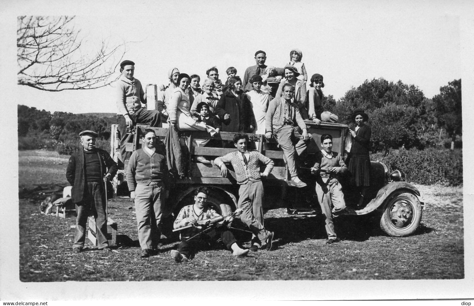 Photo Vintage Paris Snap Shop -groupe Group Camion Truck A&Iuml;N EL OUACH - Africa