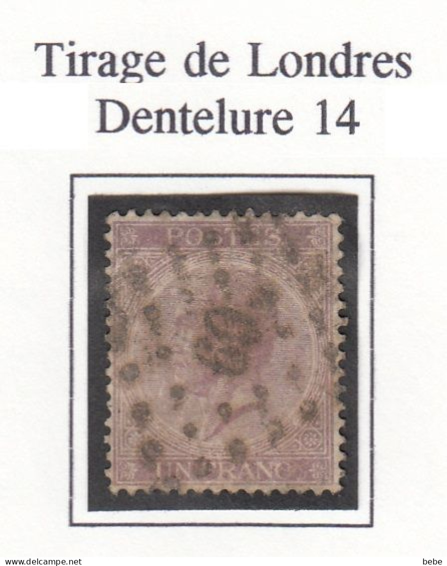 N° 21B OBLITERE LOSANGE DE POINTS - 1865-1866 Profil Gauche