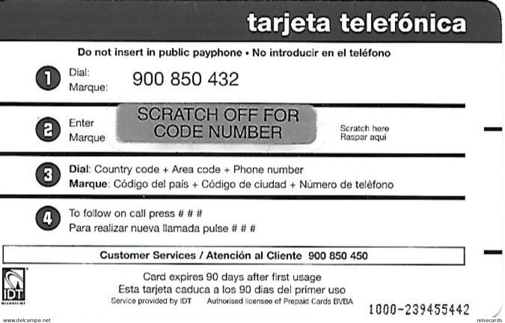 Spain: Prepaid IDT - Oriente - Autres & Non Classés