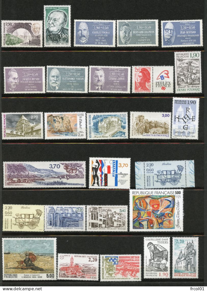 France, Yvert Année Complète 1986**, Luxe, 2393/2451, 59 Timbres , MNH - 1980-1989