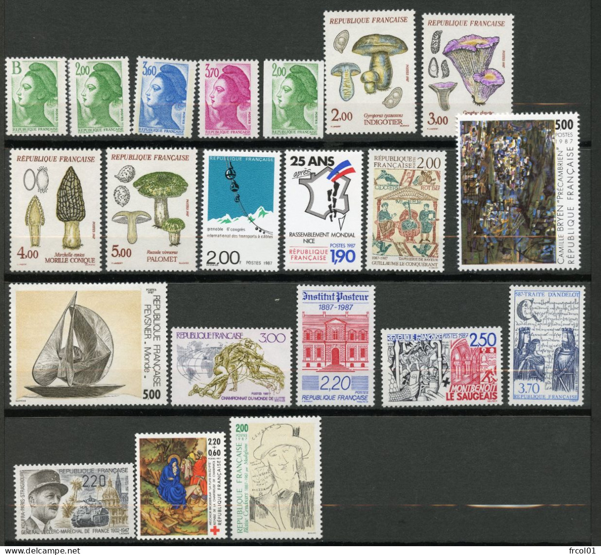 France, Yvert Année Complète 1986**, Luxe, 2393/2451, 59 Timbres , MNH - 1980-1989