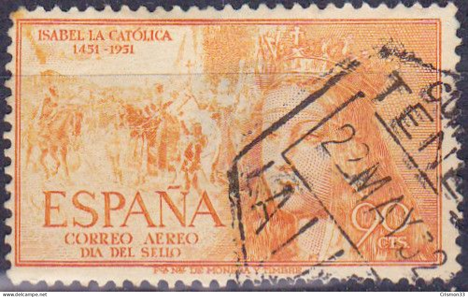 1951 - ESPAÑA - V CENTENARIO DEL NACIMIENTO DE ISABEL LA CATOLICA - EDIFIL 1098 - Gebraucht