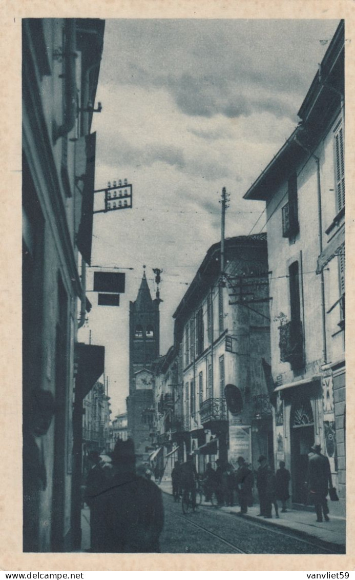 MONZA-VIA CARLO ALBERTO-BELLA E ANIMATA CARTOLINA NON VIAGGIATA-1925-1935 - Monza