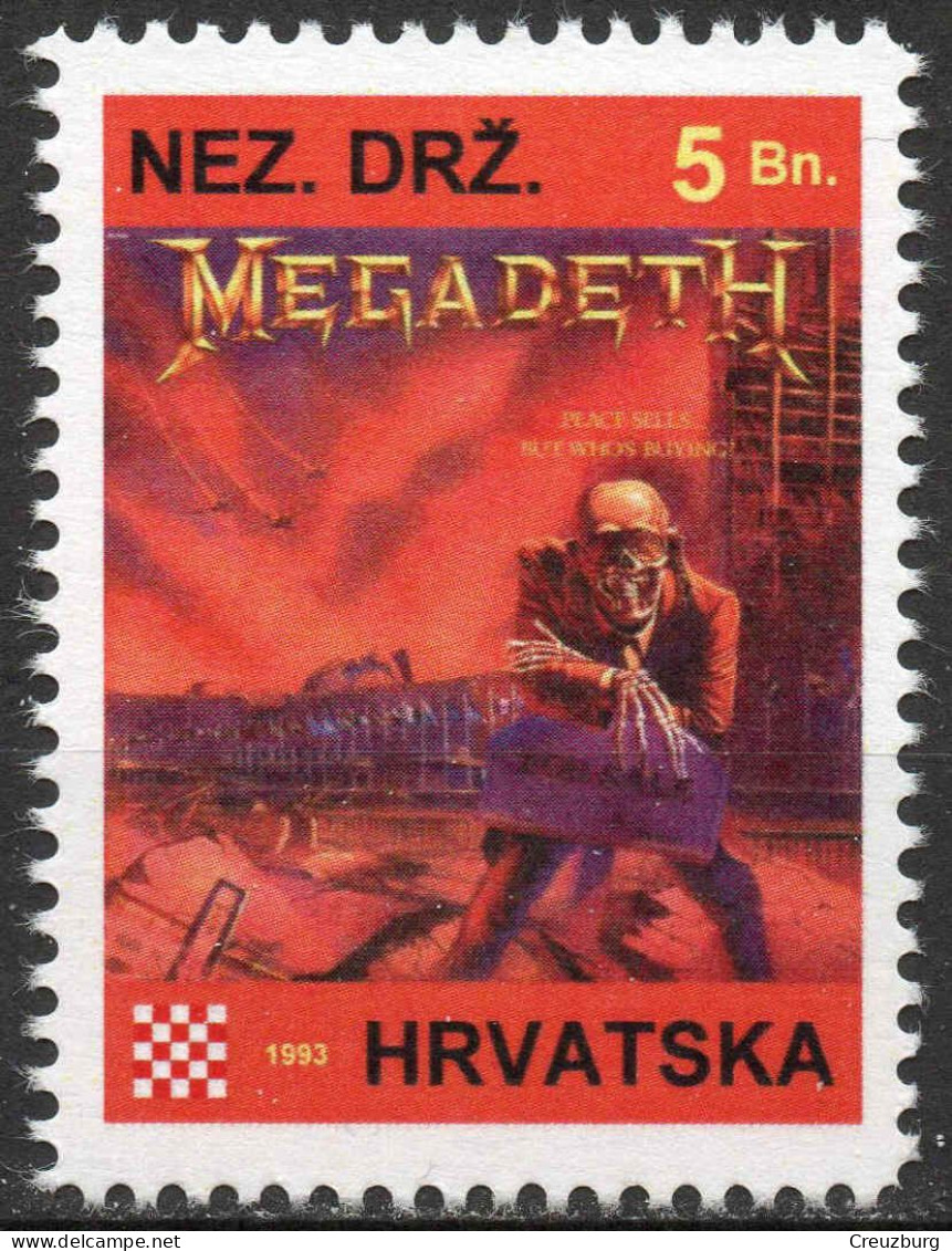 Megadeth - Briefmarken Set Aus Kroatien, 16 Marken, 1993. Unabhängiger Staat Kroatien, NDH. - Croatie