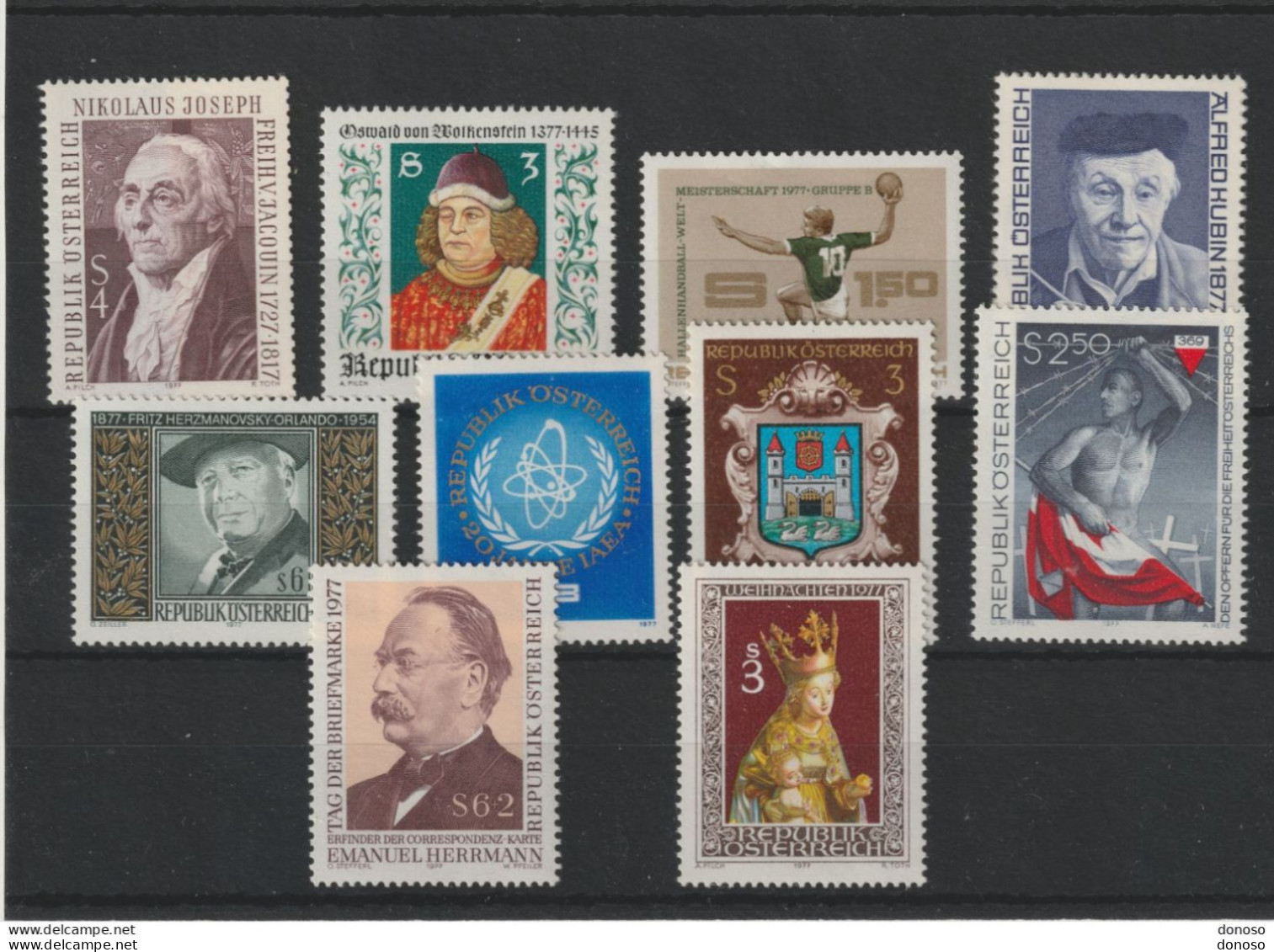 AUTRICHE 1977 Yvert 1369-1372 + 1376-1377 + 1382 + 1388 + 1392-1393 NEUF** MNH Cote 11,20 Euros - Unused Stamps